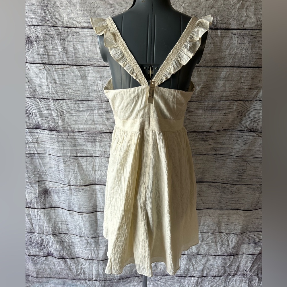 NWT Madewell Ruffle-Strap Empire Dress in Pearl Ivory size 6 - Picture 13 of 15